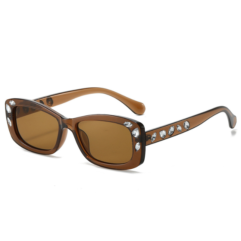 Elegant Embellished Rectangle Sunglasses