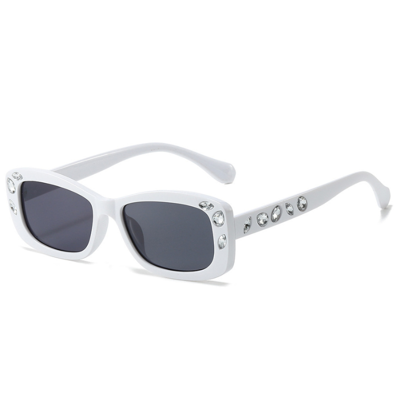 Elegant Embellished Rectangle Sunglasses