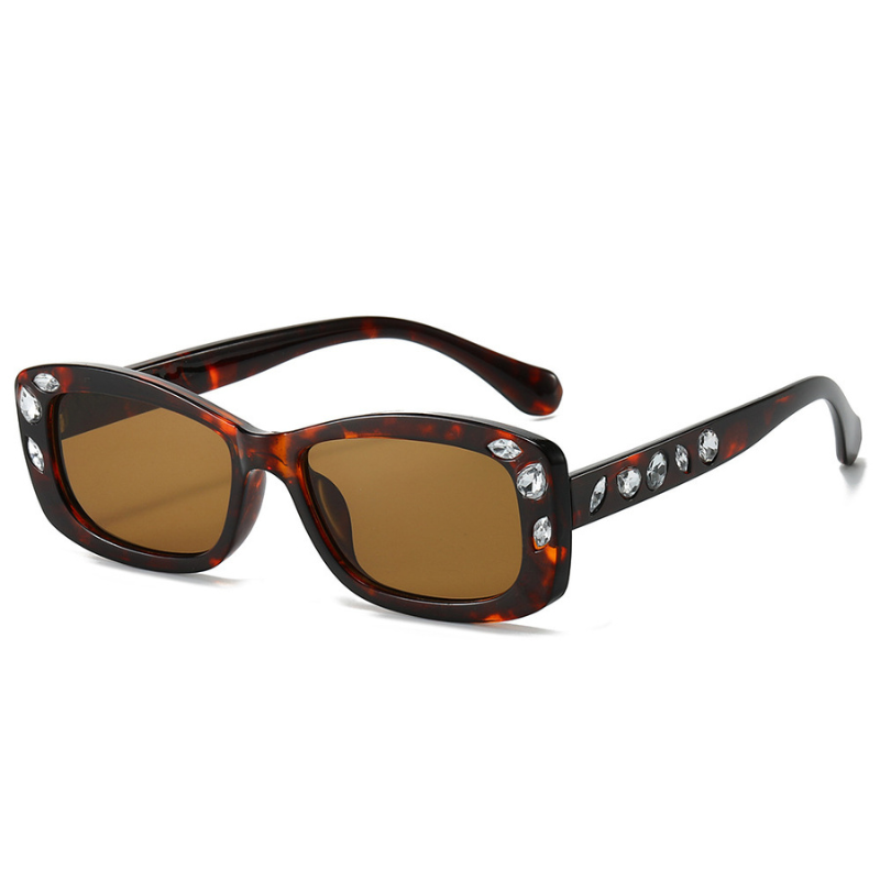 Elegant Embellished Rectangle Sunglasses