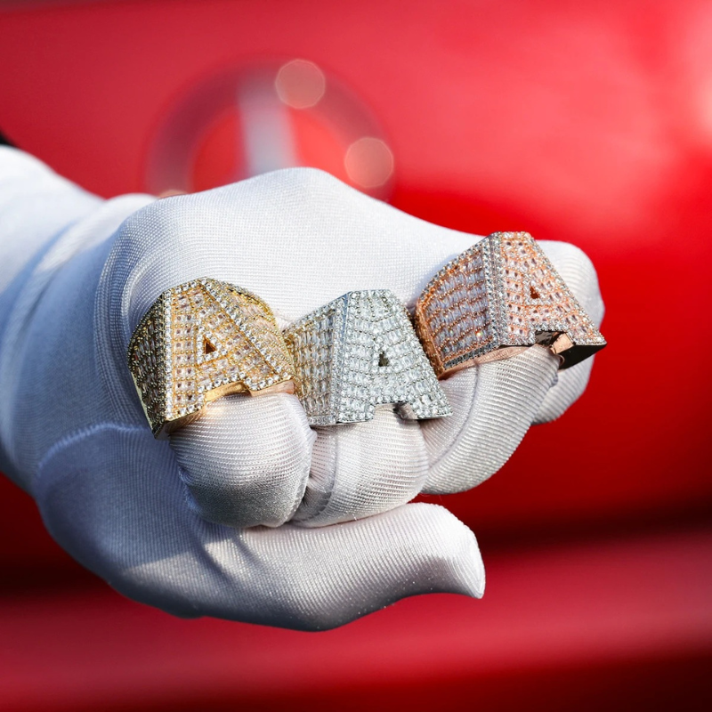 Moissanite Custom Letter Ring（Only one letter can be customized）