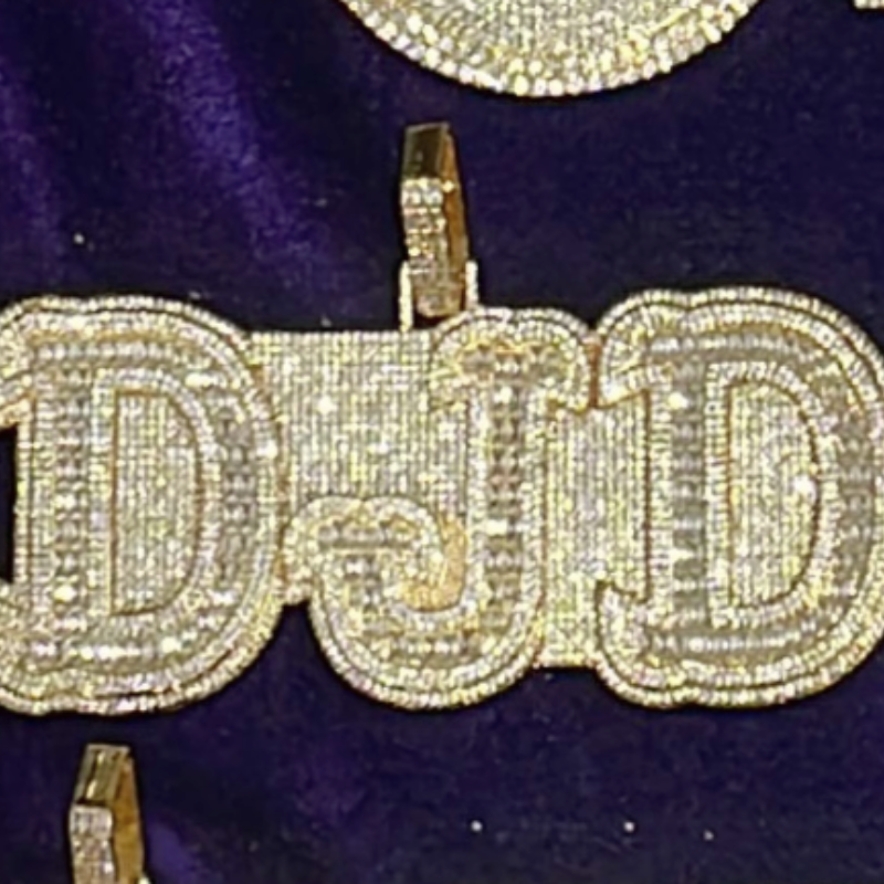 Moissanite Fish Tail Font Design Letters Custom Pendant