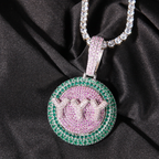 Moissanite Creative Custom Letter Rotating Circular Pendant