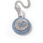 Moissanite Creative Custom Letter Rotating Circular Pendant