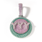 Moissanite Creative Custom Letter Rotating Circular Pendant