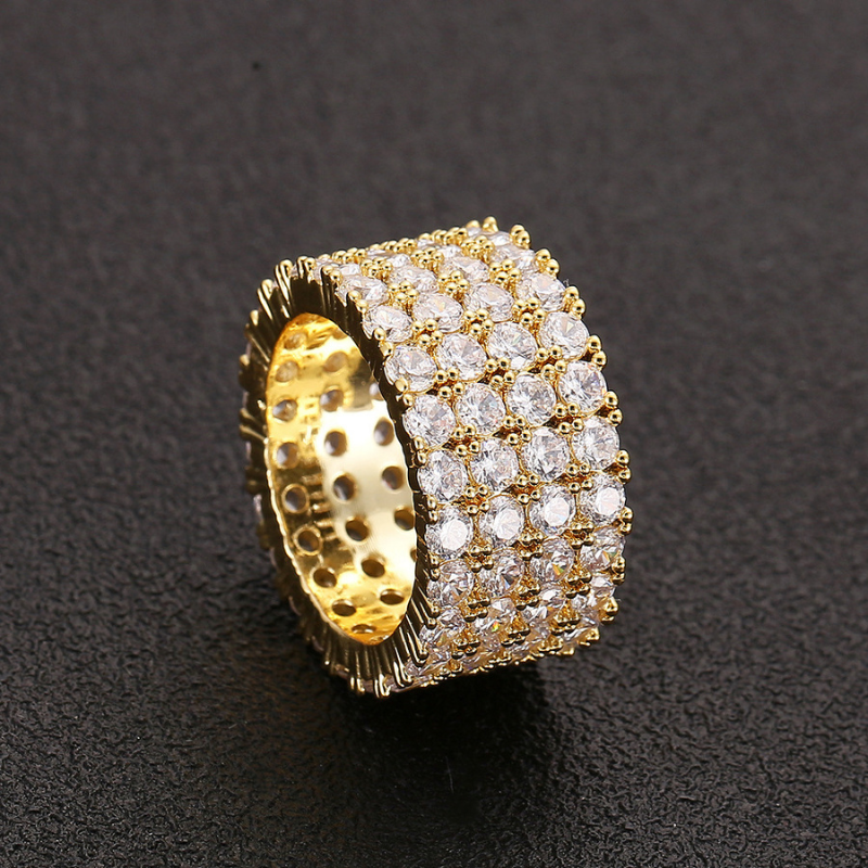 Moissanite Four Row Diamond Luxury Ring