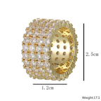 Moissanite Four Row Diamond Luxury Ring