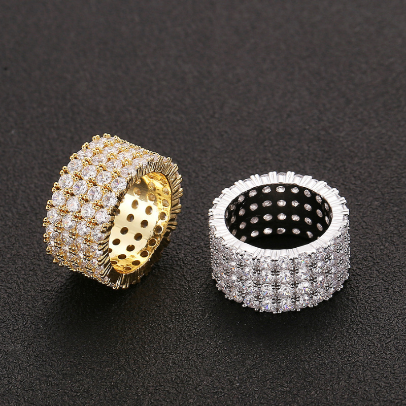 Moissanite Four Row Diamond Luxury Ring