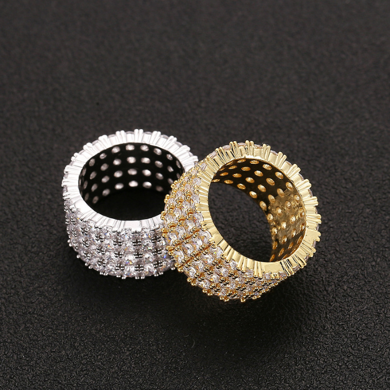 Moissanite Four Row Diamond Luxury Ring
