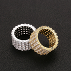 Moissanite Four Row Diamond Luxury Ring