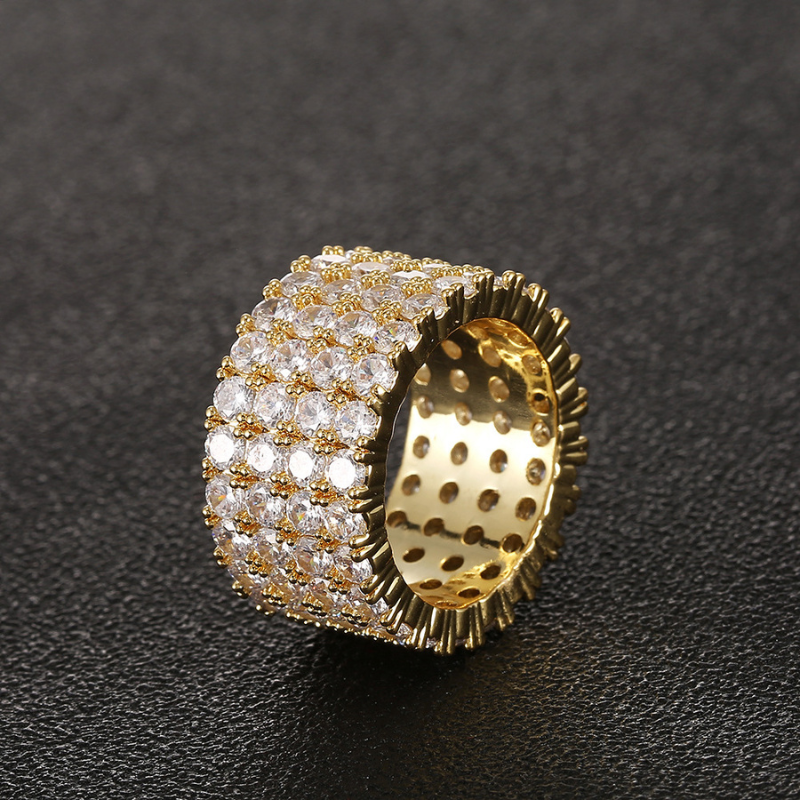 Moissanite Four Row Diamond Luxury Ring