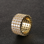 Moissanite Four Row Diamond Luxury Ring