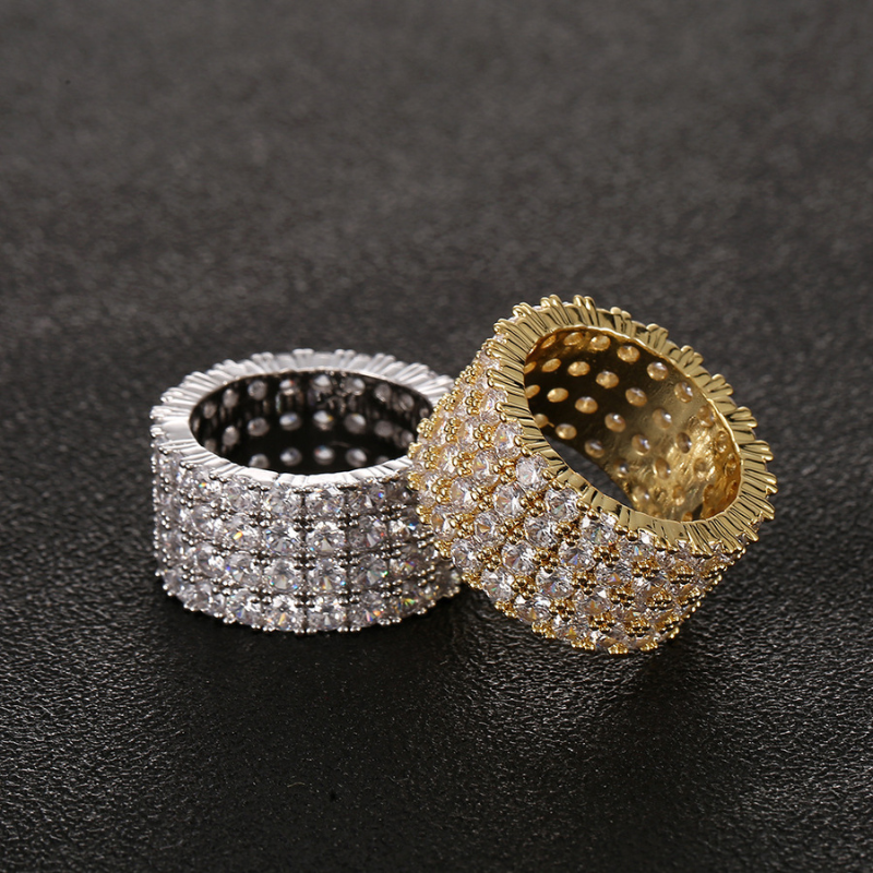 Moissanite Four Row Diamond Luxury Ring