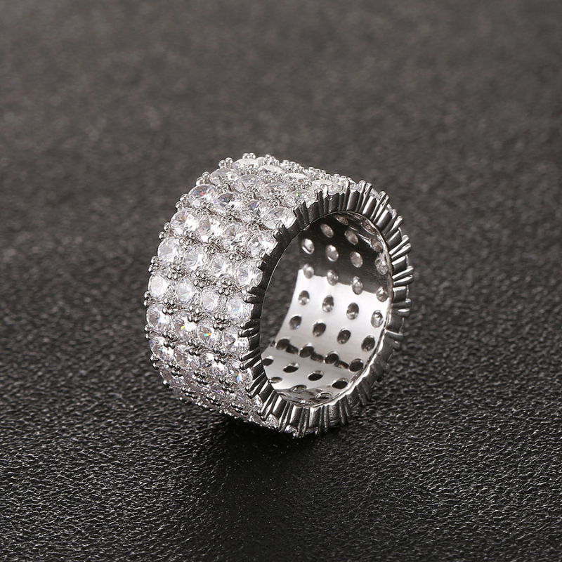 Moissanite Four Row Diamond Luxury Ring
