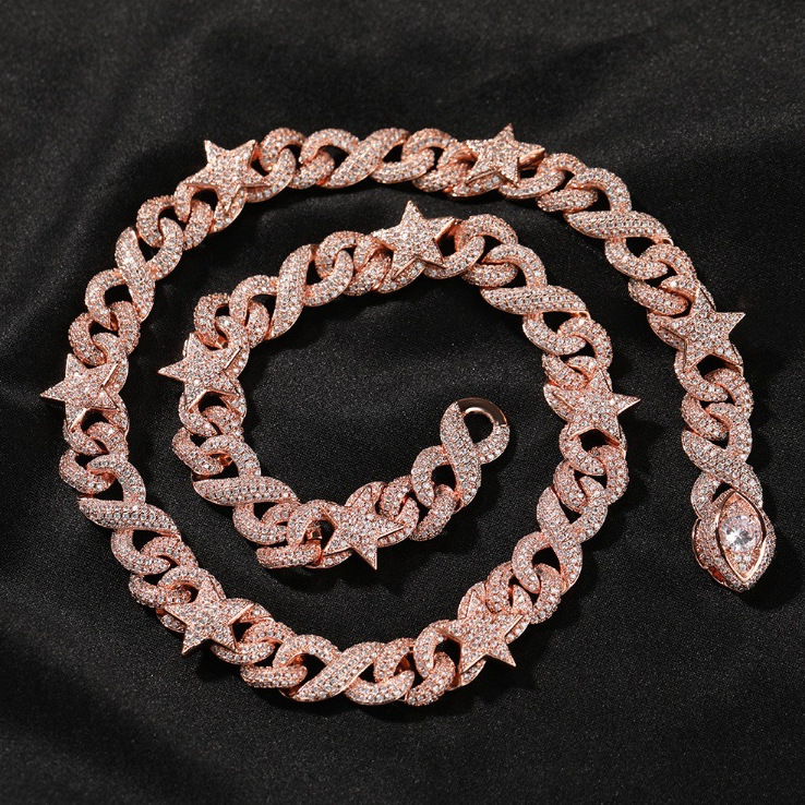 10mm/16mm "Two-tone Star" and "Demon Eye" Cuban Chain