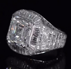 Asche Cut Premium Sparkling Moissanite Ring