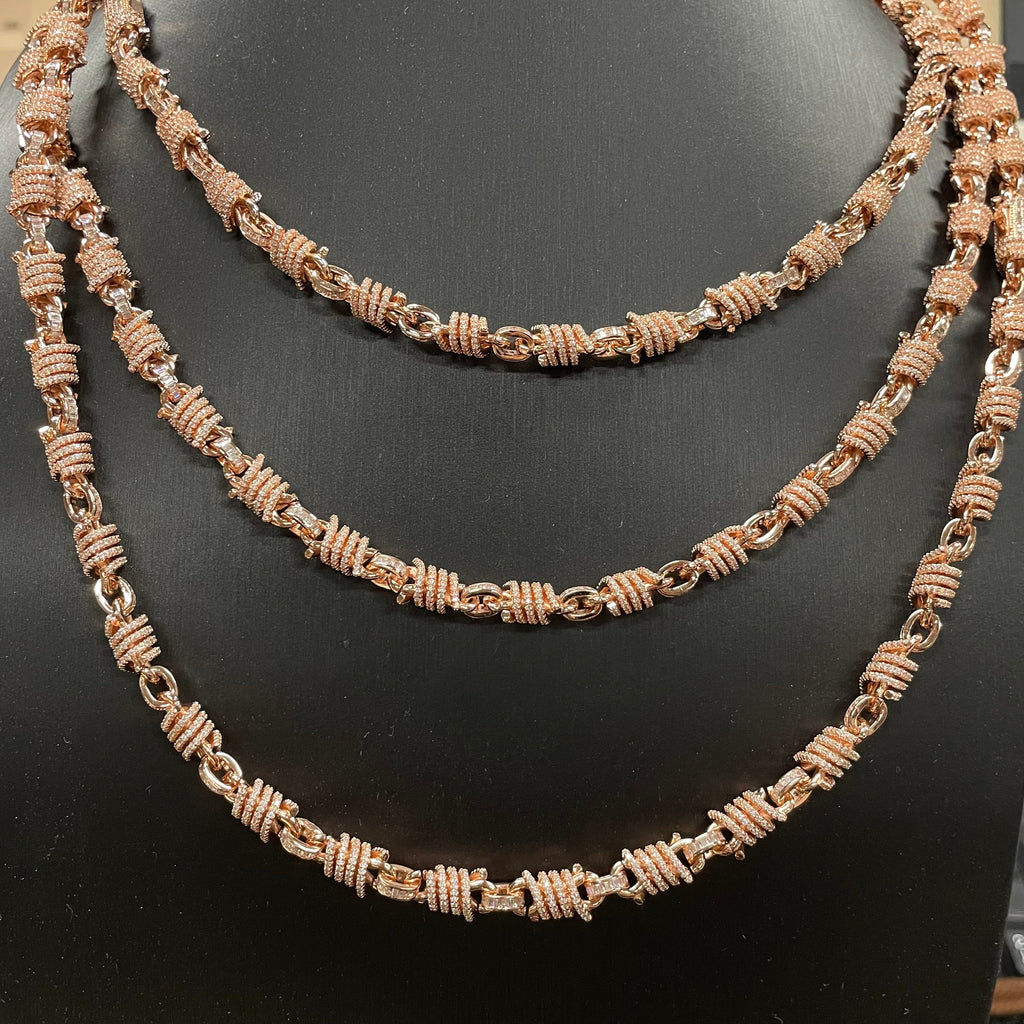 Moissanite Around Oval Spiral Design Sense Chain