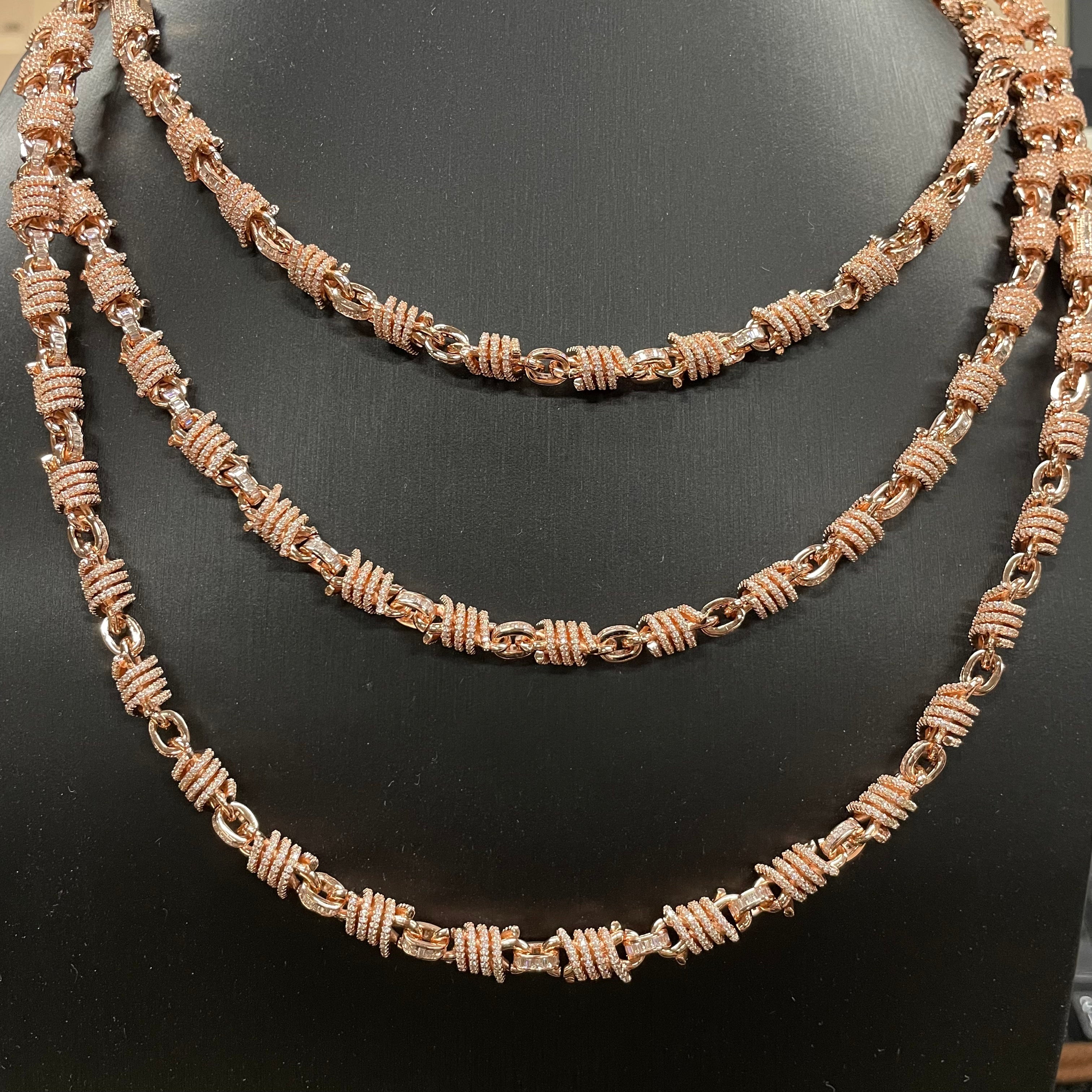 Moissanite Around Oval Spiral Design Sense Chain
