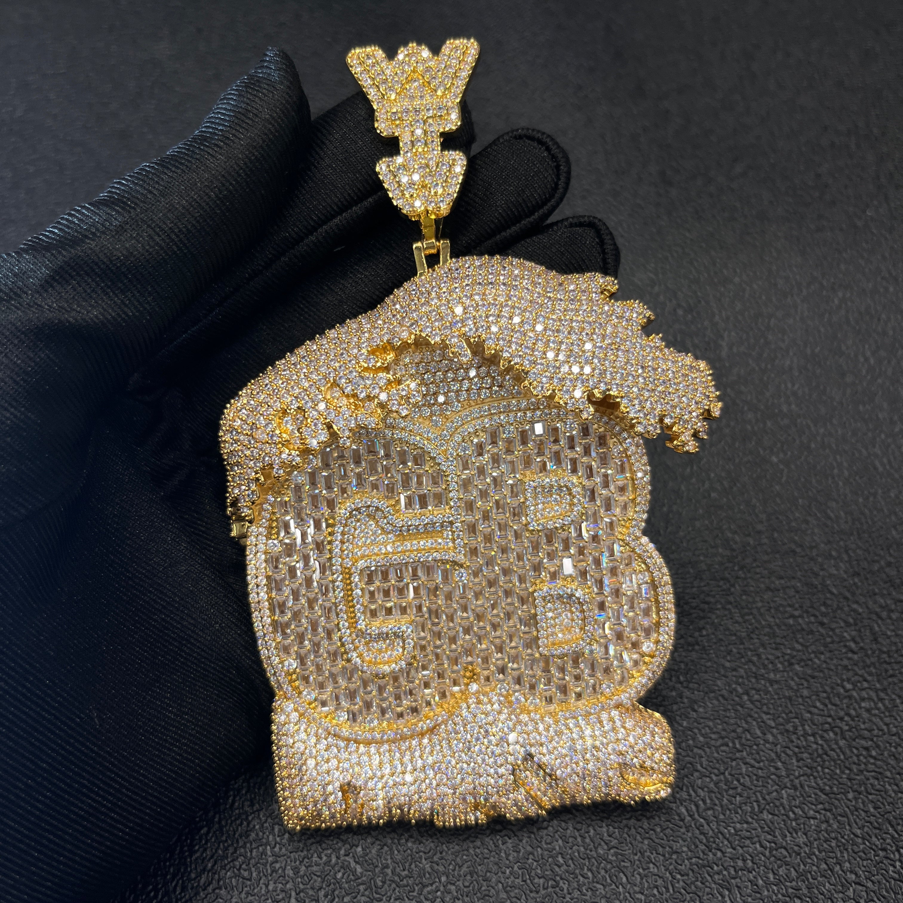 Hip Hop | Wave House Shape GB Letter Pendant