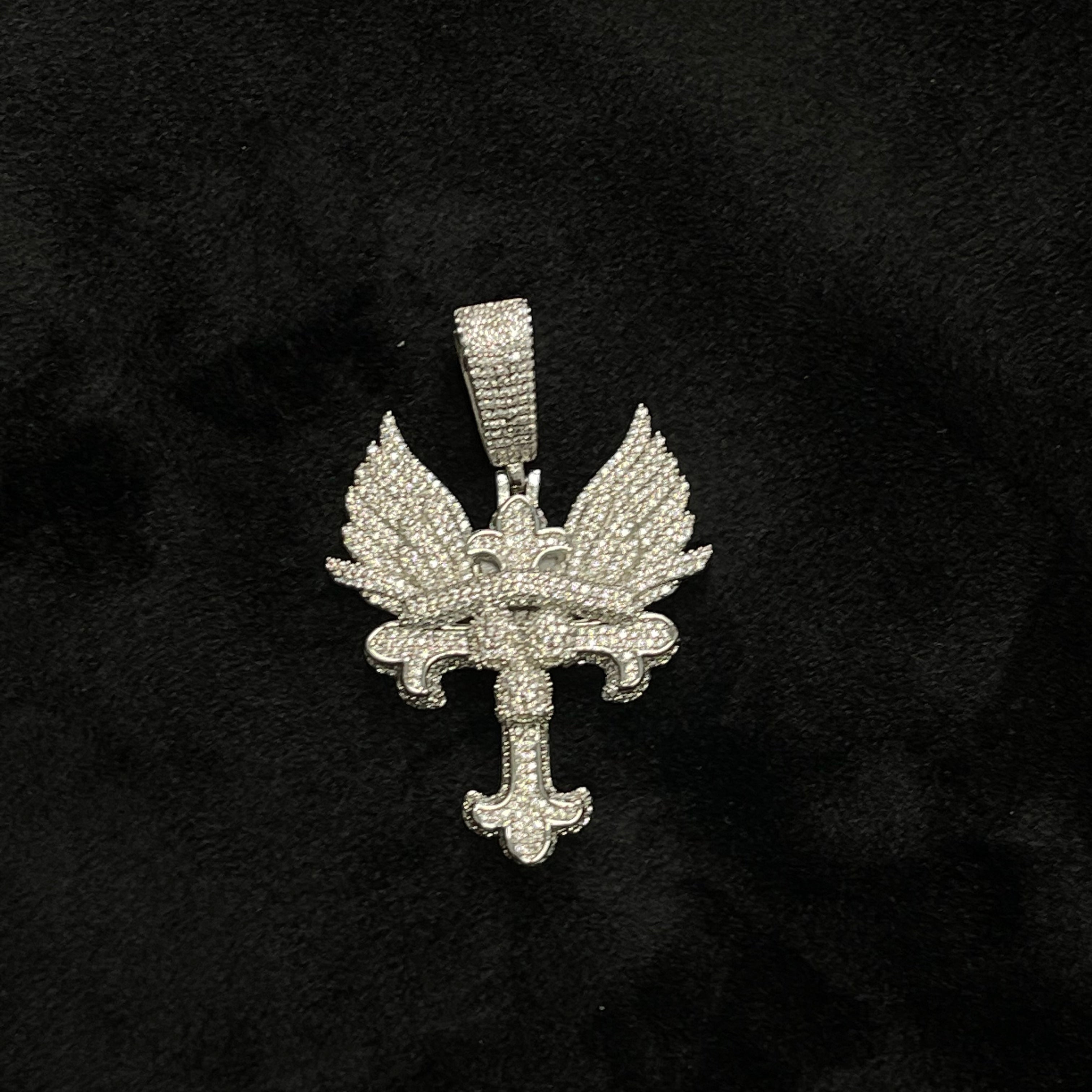 Hip Hop Iced Out Skull Cross Pendant