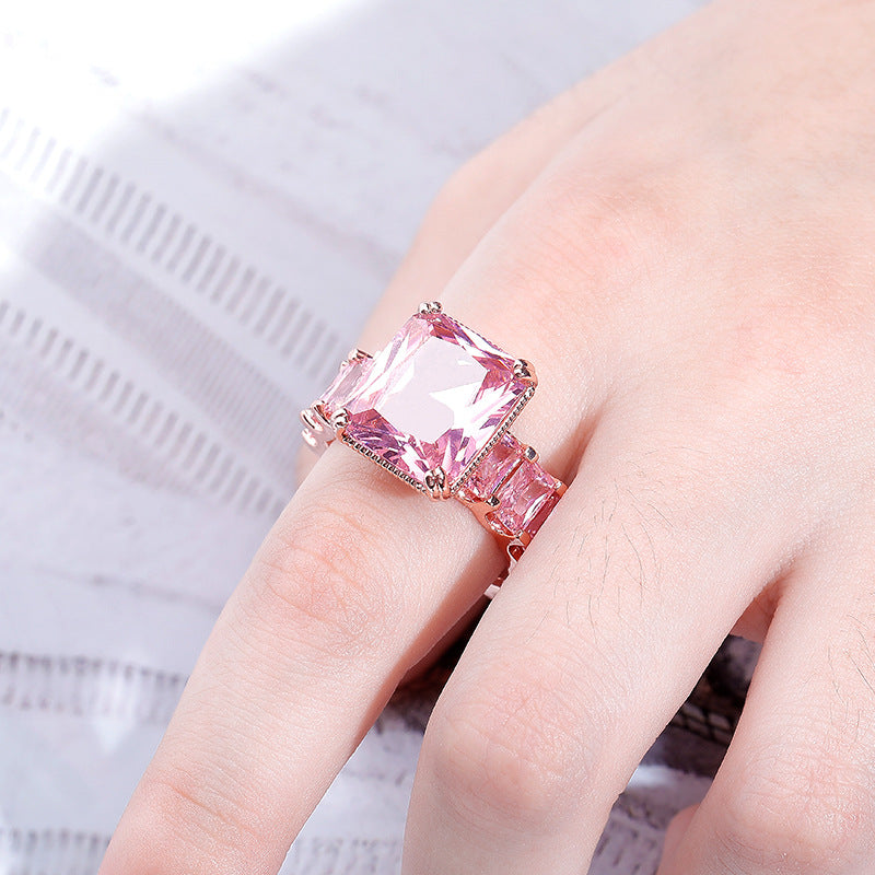 Moissanite Hip Hop Cube Rock Candy Ring
