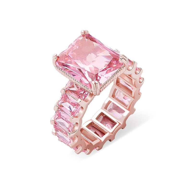 Moissanite Hip Hop Cube Rock Candy Ring