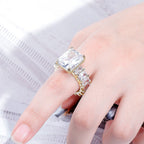Moissanite Hip Hop Cube Rock Candy Ring