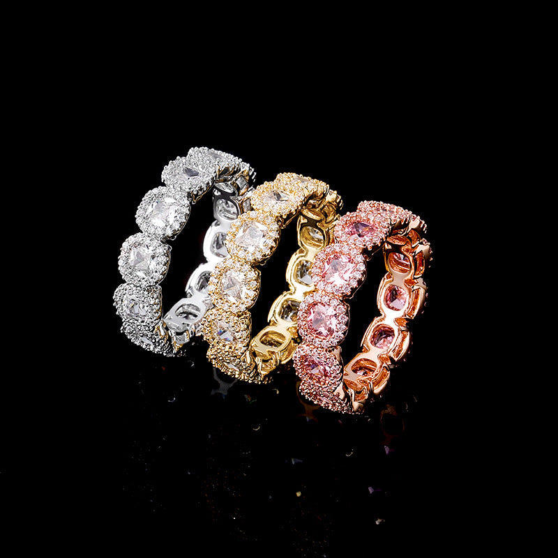 Moissanite Rock Sugar Plum Blossom Ring