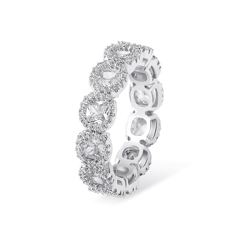 Moissanite Rock Sugar Plum Blossom Ring