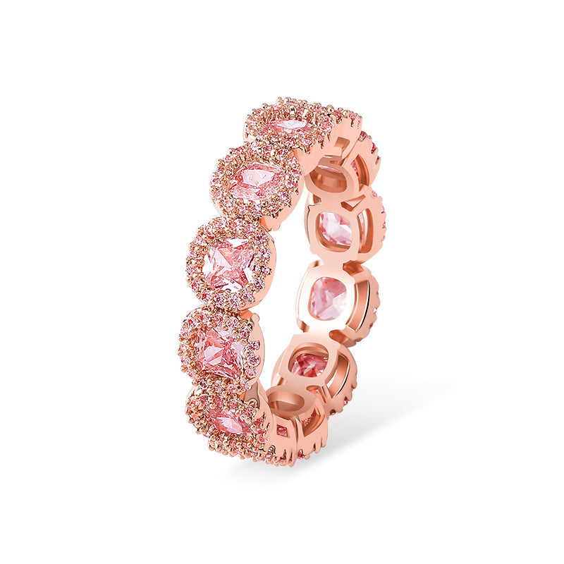 Moissanite Rock Sugar Plum Blossom Ring