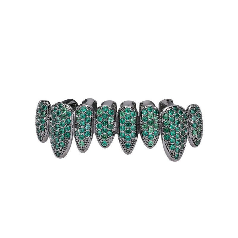 Moissanite Hip Hop Color 8-tooth Grillz