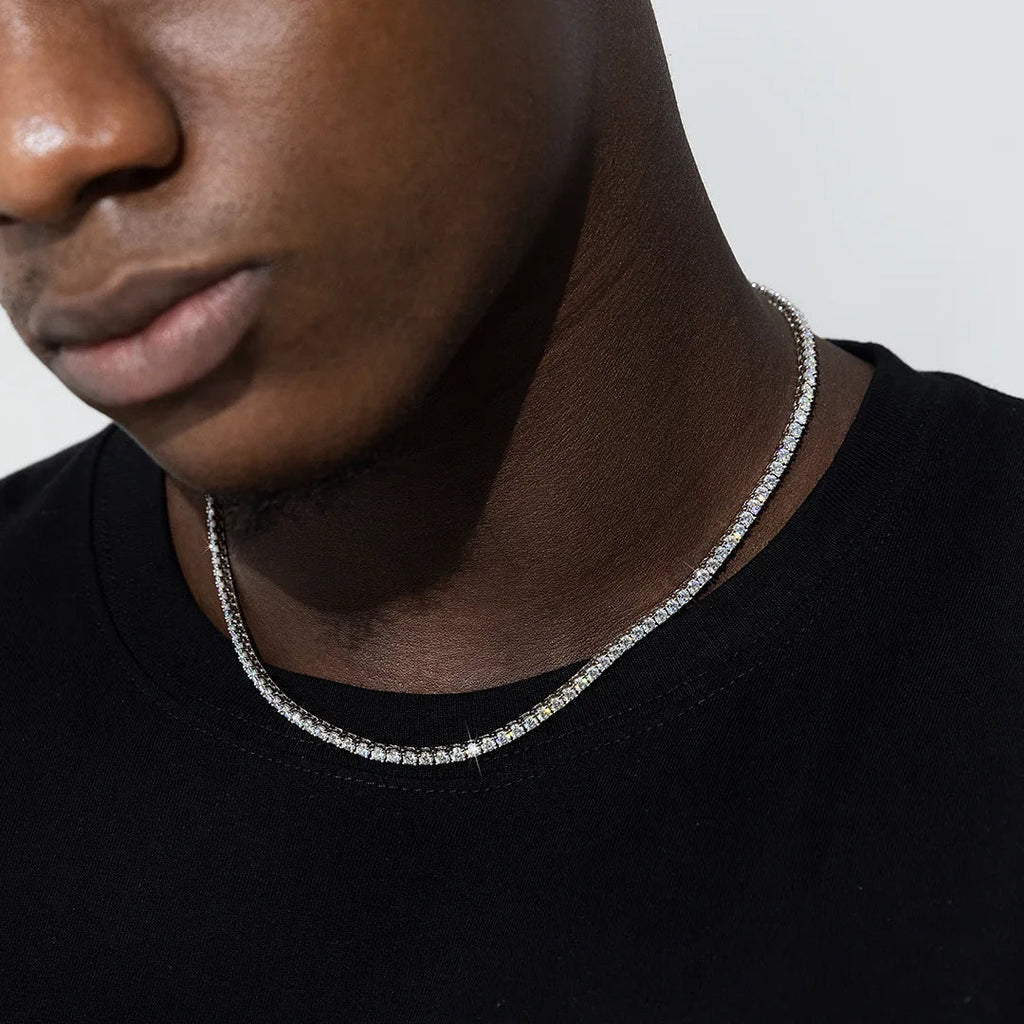 3/4/5mm Moissanite Tennis Chain in 18K Gold