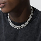 18mm Miami Baguette Chain In White Gold