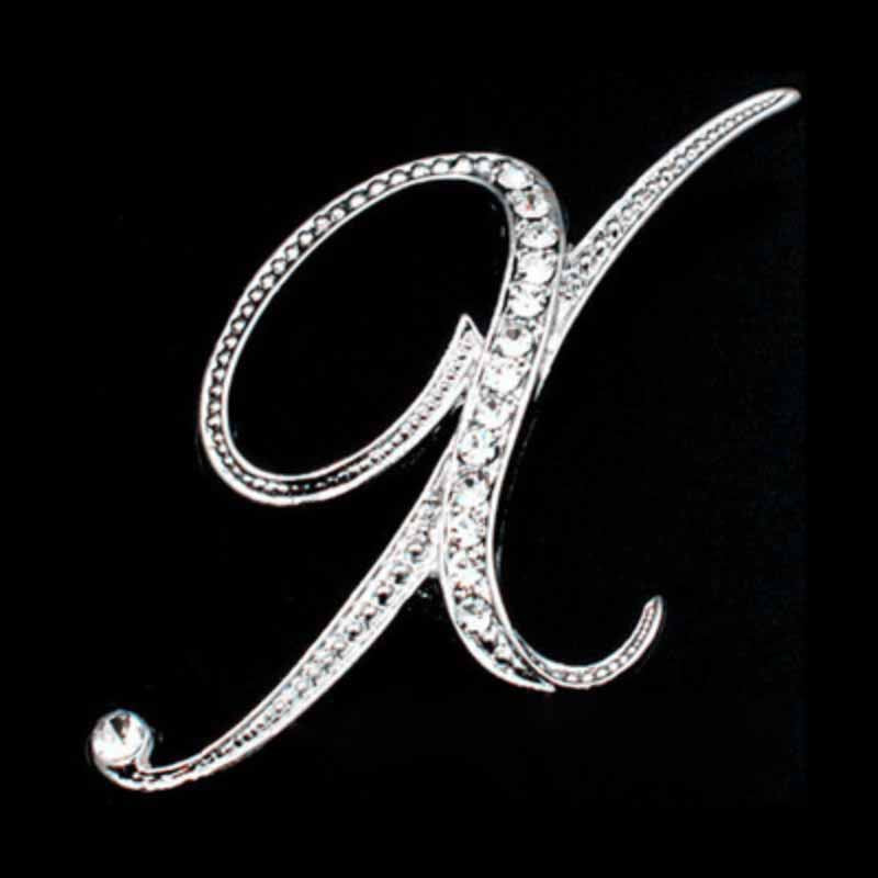 Moissanite Initial Letter Jewelry Brooches