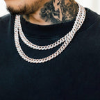 9mm Moissanite Diamond  Two Tone Cuban Chain
