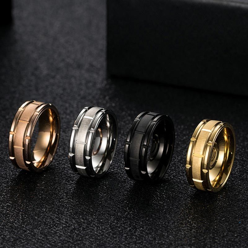 Unique Gents Titanium Steel Band in Gold
