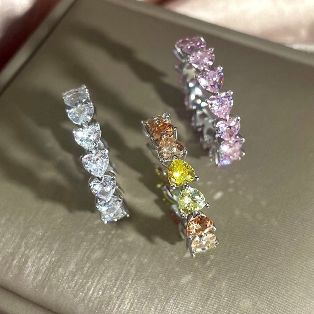 S925 Heart Color Matching Ring
