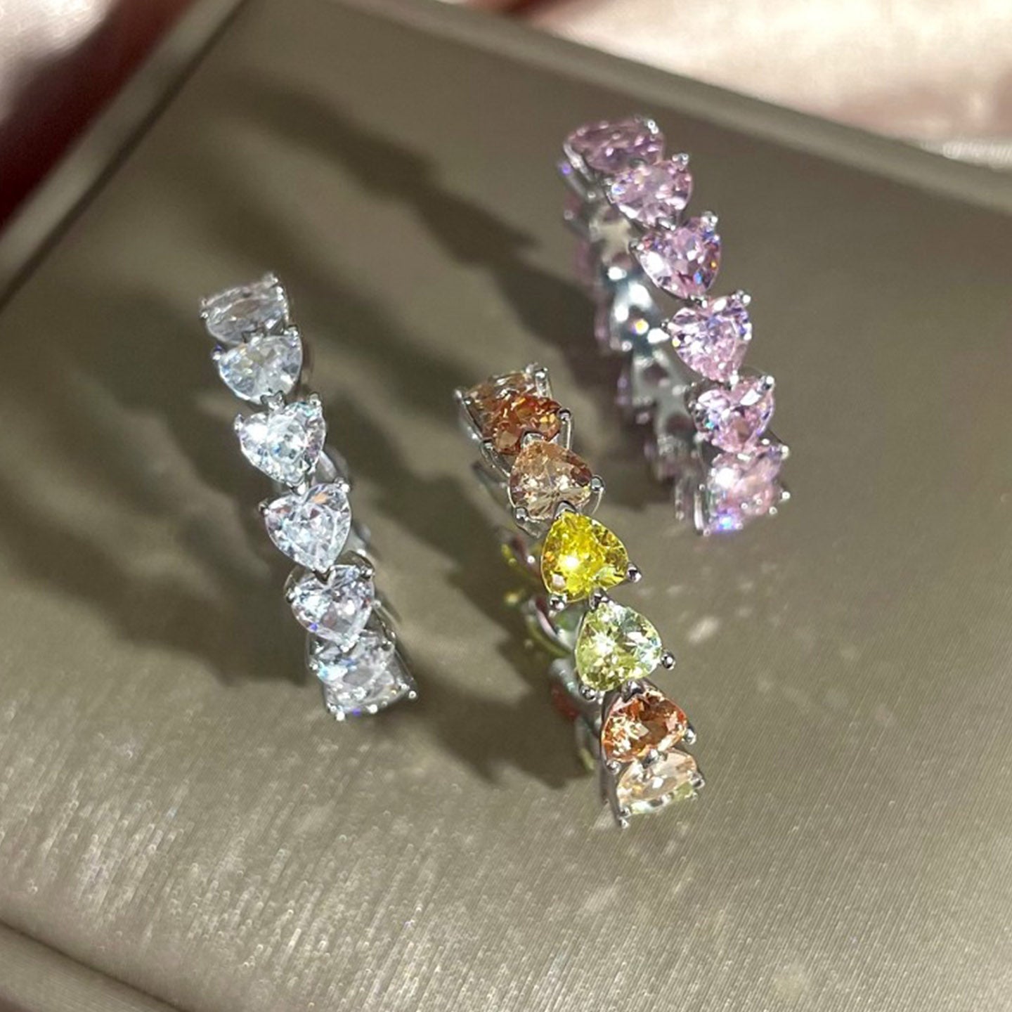 S925 Heart Color Matching Ring