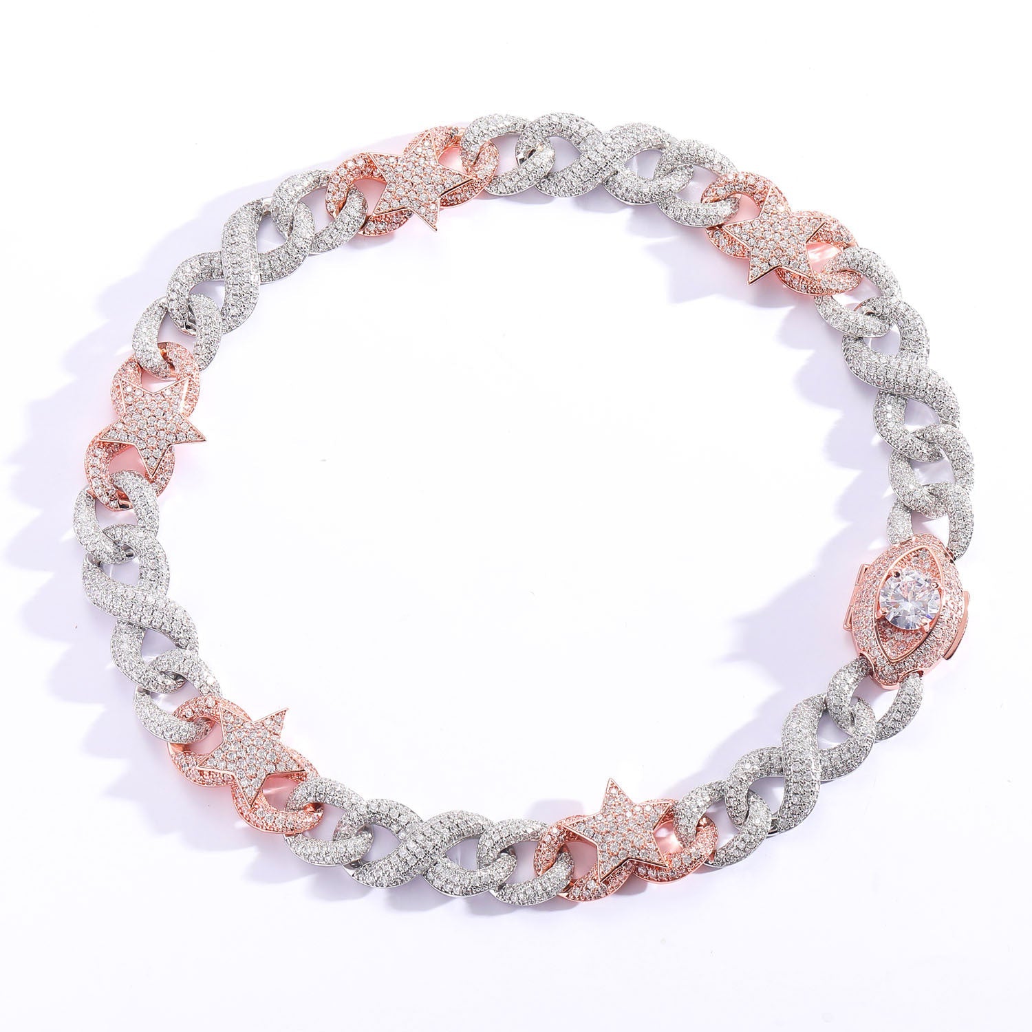 10mm/16mm "Two-tone Star" and "Demon Eye" Cuban Chain