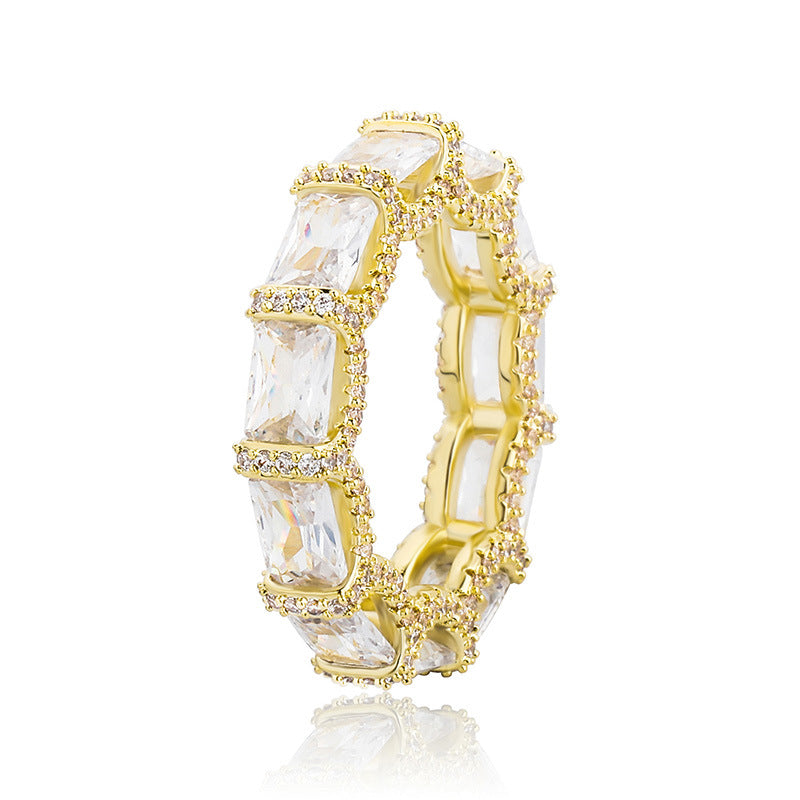 Moissanite Luxury Elegant Long Diamond Ring