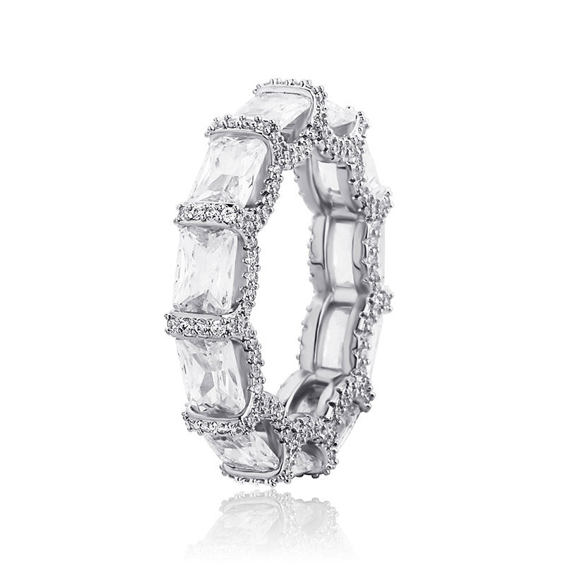 Moissanite Luxury Elegant Long Diamond Ring