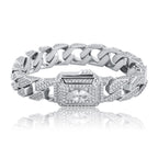 Moissanite Miami Style Watch Shape Design Cuban Bracelet