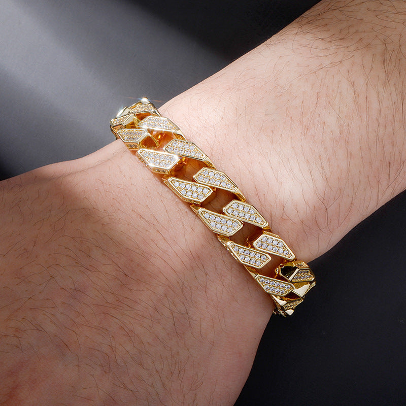 Moissanite Miami Style Watch Shape Design Cuban Bracelet