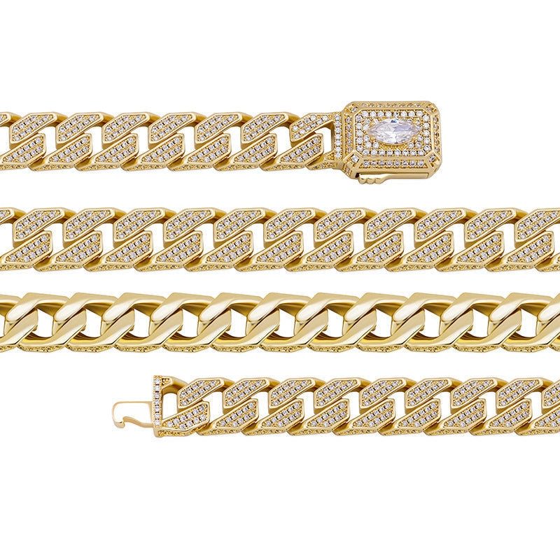 Moissanite Miami Style Watch Shape Design Cuban Bracelet
