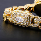 Moissanite Miami Style Watch Shape Design Cuban Bracelet