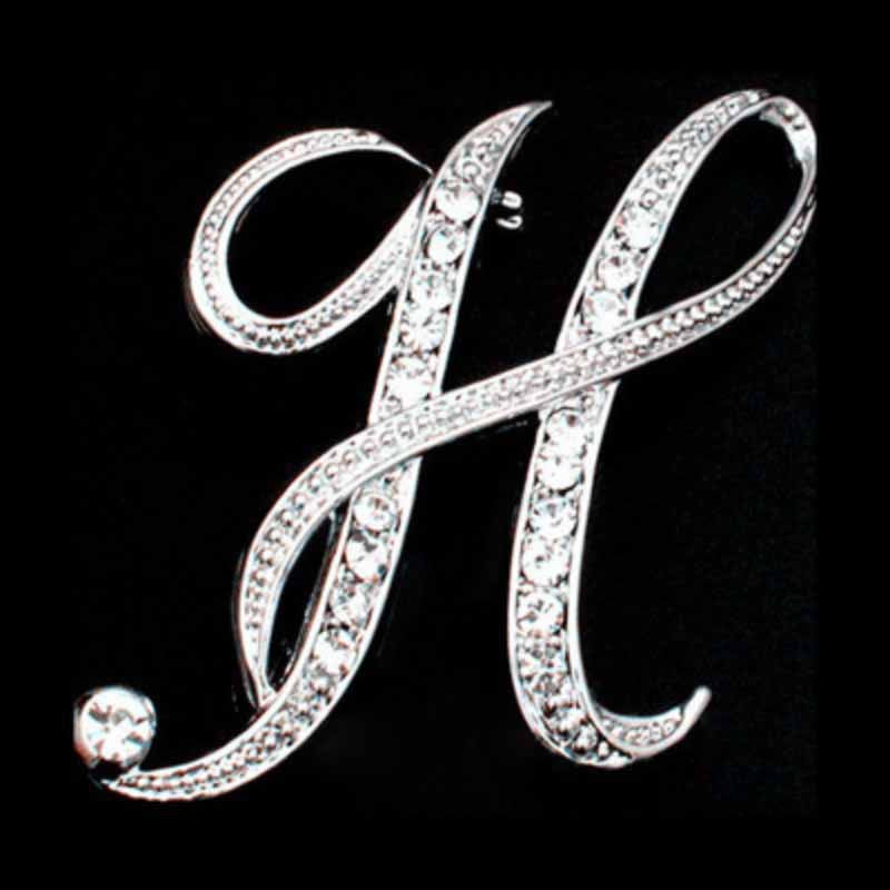 Moissanite Initial Letter Jewelry Brooches