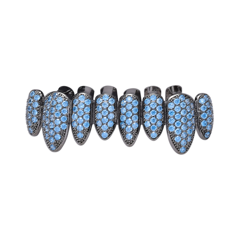 Moissanite Hip Hop Color 8-tooth Grillz