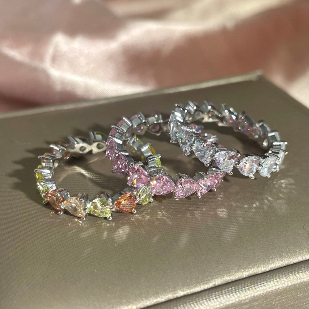 S925 Heart Color Matching Ring