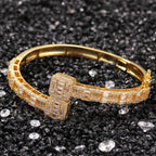VVSBOX Moissanite Baguette Stones Cuff Bangle
