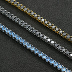 4mm Black Tennis Chain - 925 Silver Plated