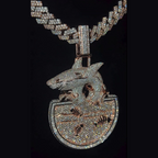 Moissanite Shark Semicircular Pendant